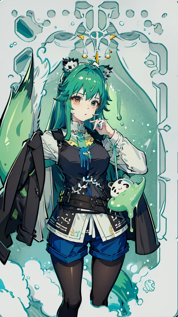 Slime Green park , panda girl blue, dragon girl blue