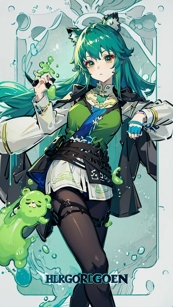 Slime Green park , panda girl blue, dragon girl blue 