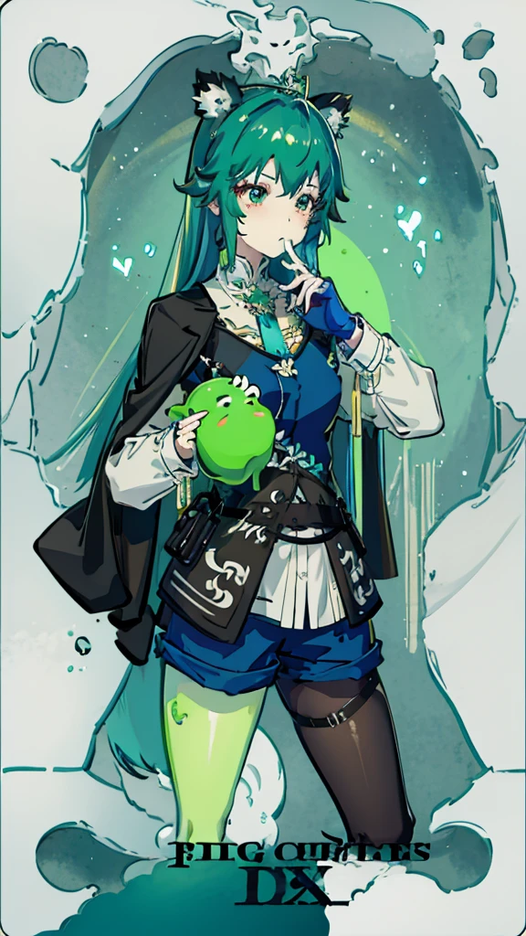 Slime Green park , panda girl blue, dragon girl blue