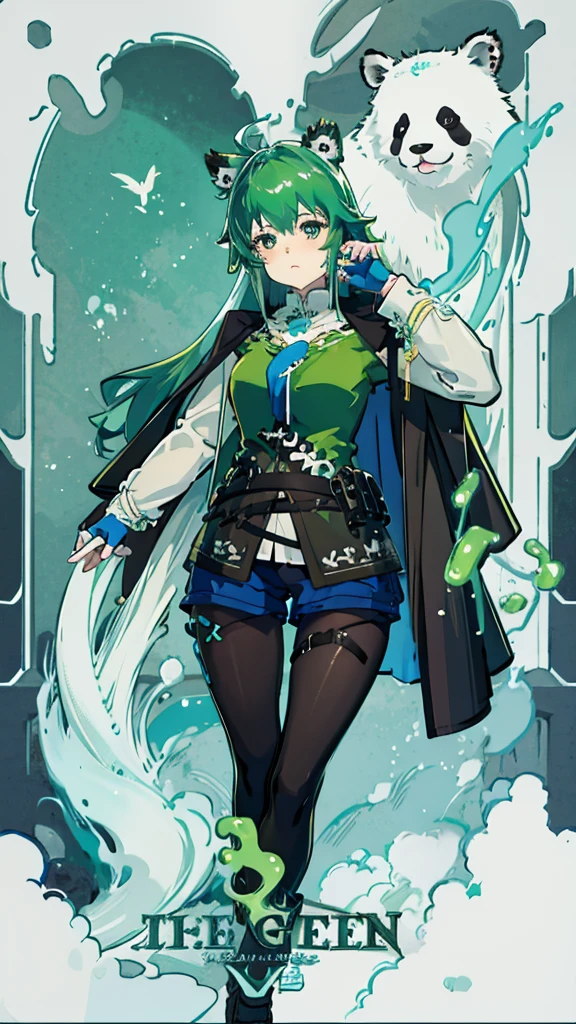 Slime Green park , panda girl blue, dragon girl blue