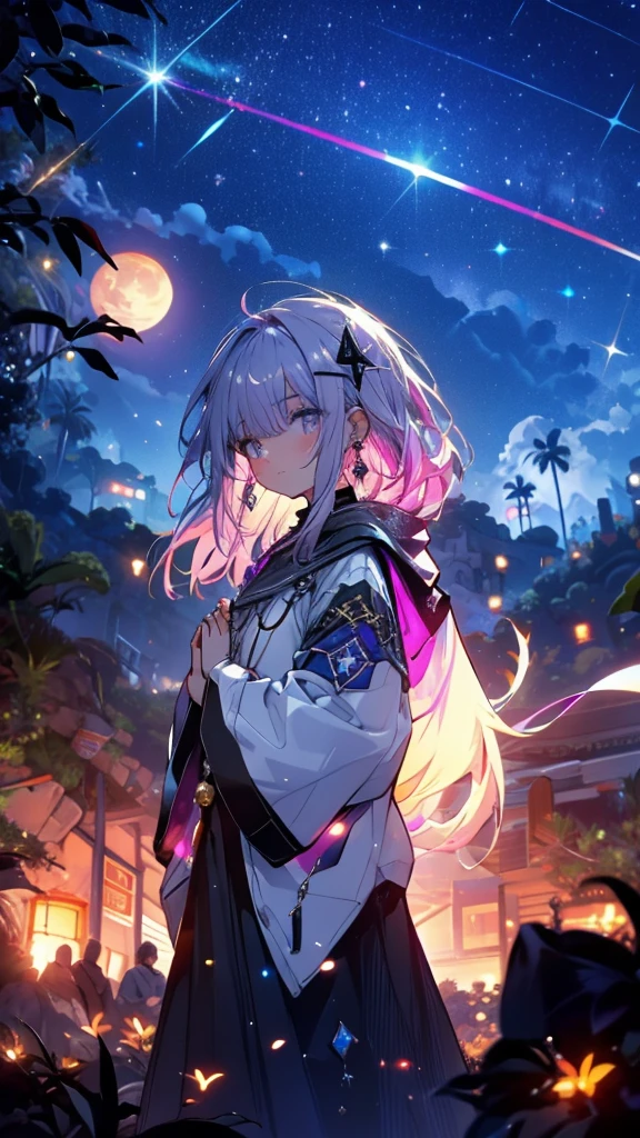 (Gray Hear Short Hear)
(((Praying Girl)))

(Big Full Moon)
((Dark Light NeonPurple Light NeonYellow Light))
((Meteor Shower))
(((Top Of The Hill)))
((Neo Universe))

Shiny earrings　
Catch the wind Ligh
