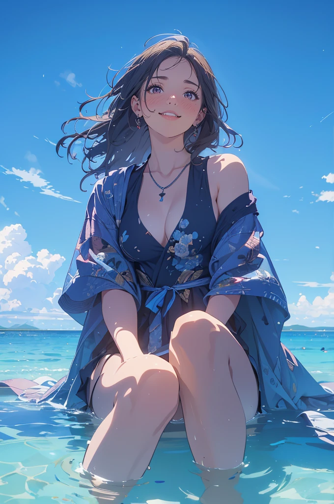 (masterpiece), (best quality), (ultra-detailed), (best illustration), (best shadow), (absurdres), Female, 25 years old, looking at viewer, steam, shy, nose blush, nsfw, medium breasts, nude, o-face, climax, light smile,