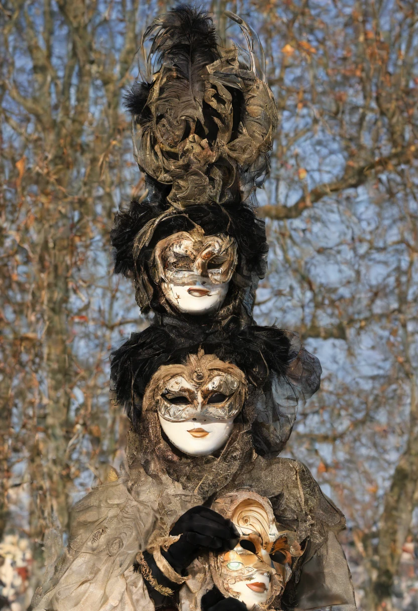 a woman posing for a photo with half a venetian mask , drama, in the style of Alfred Hitchcock, dramatic, Modern, vintage, --c 51