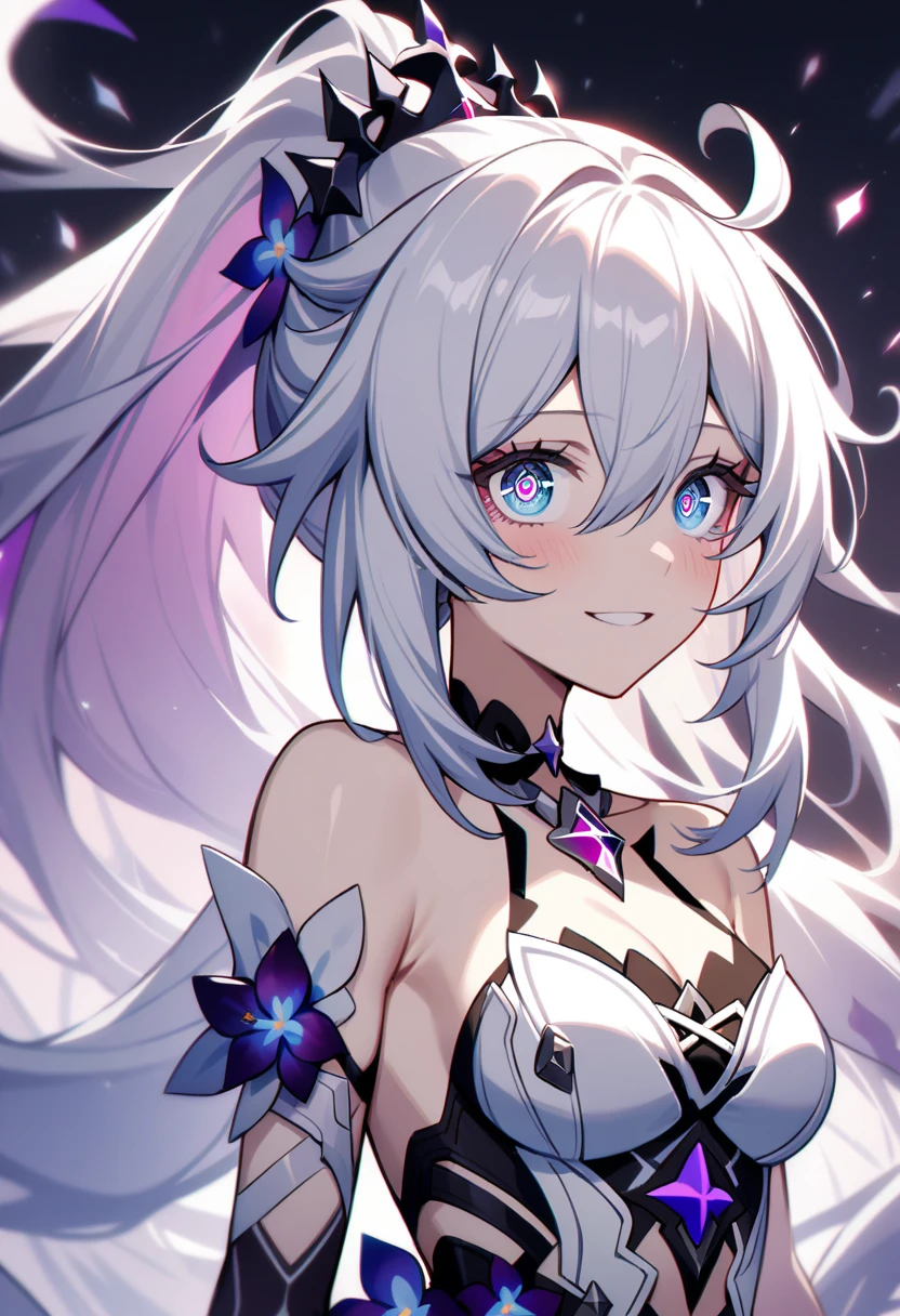 1girl, Kiana Kaslana \(Herrscher of Finality), Honkai Impact 3rd, ponytail, smile, (extremely detailed eyes:2.0), 