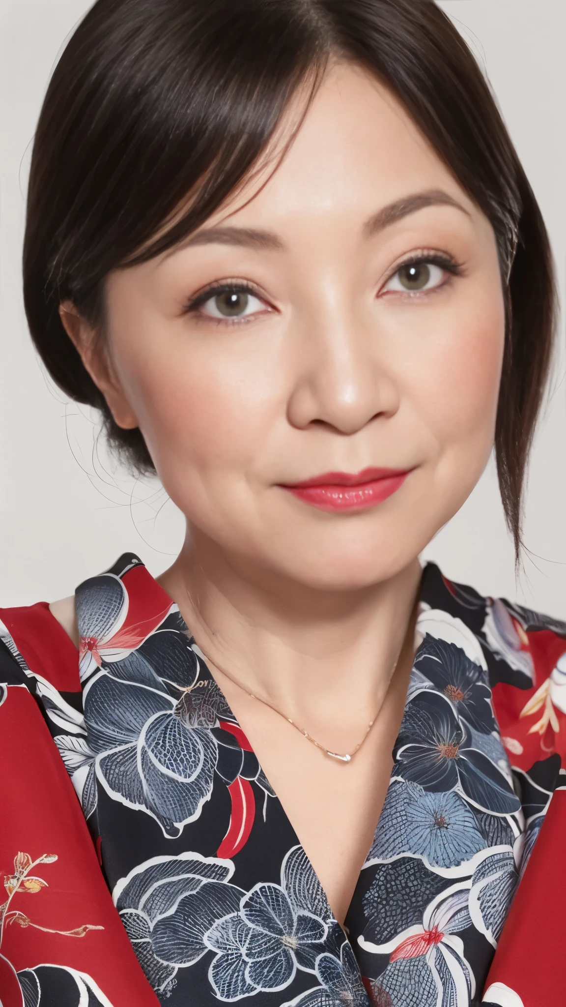 Mature Woman, Face close-up, Japanese painting gravure, senior citizen, Draw lips correctly, Red lipstick, No discomfort, 16K, Highest quality, Very detailed, Realistic, Very detailed肌, (Chinese), alone, Large Breasts, Mature Madam, Glamour, sexy, Chromo White Skin, Staring straight ahead,