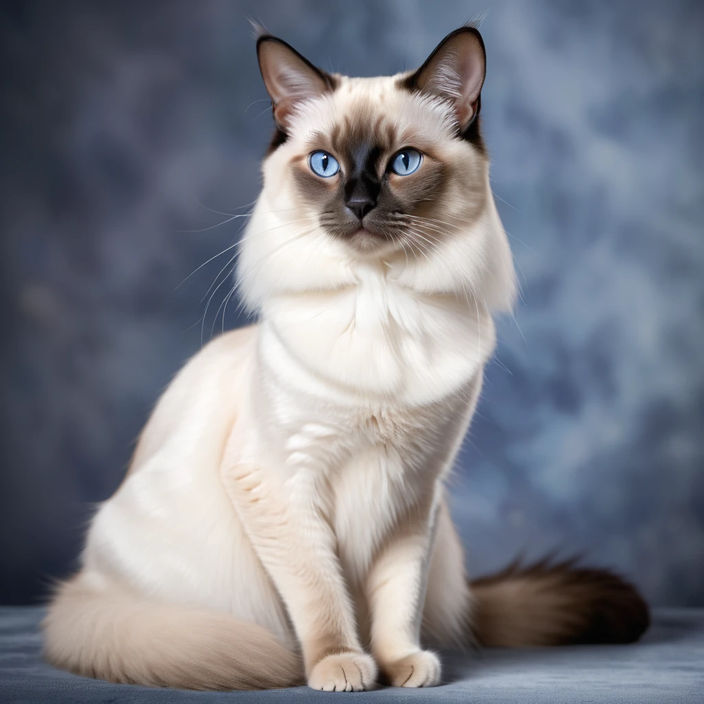 Siamese cat, elegant appearance, graceful pose, beautiful fur, cute, beautiful portrait