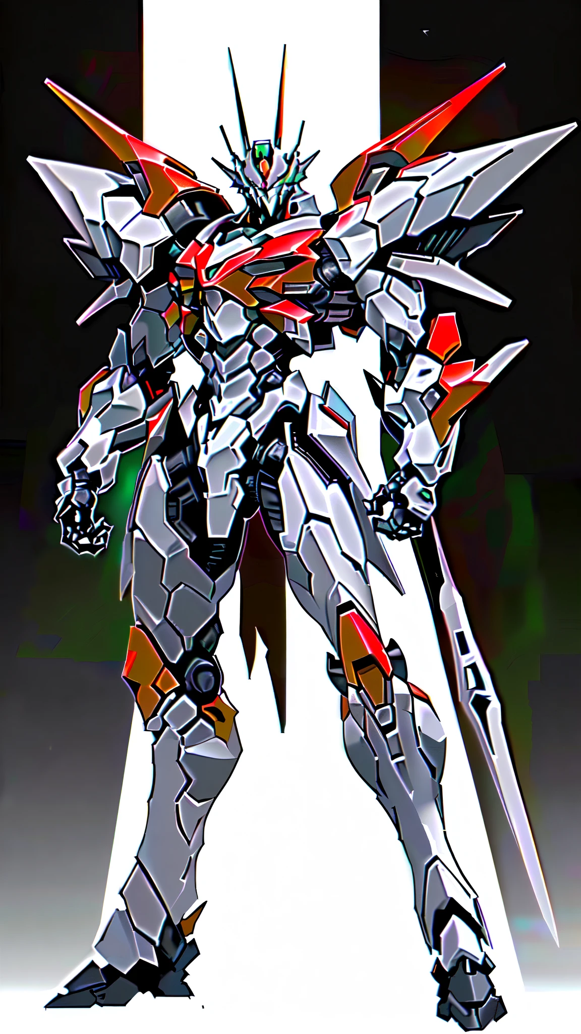 (masterpiece:1.5, best quality:1.5, extremely delicate:1.5, foreshortening:1.5, dynamic angle:1.5), a man wearing a full-face helmet, a fantasy-style biotech armored combat suit, green eyes, (a composite layered chest armor), fully enclosed shoulder guards, matching arm and leg guards, belt of Neon circuit, (the color scheme is primarily white with red green accents), the design balances heavy with agility, a high-tech bio-mecha armor, (Armor Concept Inspired by neon Cyberpunk, stand on the top of a skyscraper in a futuristic sci-fi city), this character embodies a finely crafted fantasy-surreal style armored hero in anime style, exquisite and mature manga art style, (element, plasma, energy, the armor glows), ((male:1.5)), metallic, high definition, highres, ultra-detailed, ultra-fine painting, professional, perfect body proportions, golden ratio, anatomically correct, symmetrical face, extremely detailed eyes and face, high quality eyes, creativity, RAW photo, UHD, 32k, Natural light, cinematic lighting, masterpiece-anatomy-perfect