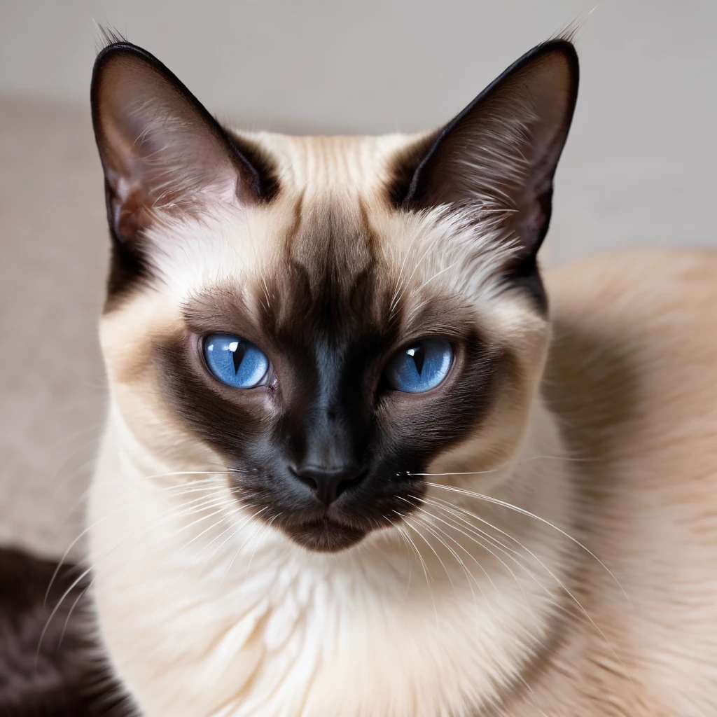 Siamese cat, elegant appearance, graceful pose, beautiful fur, cute, beautiful portrait