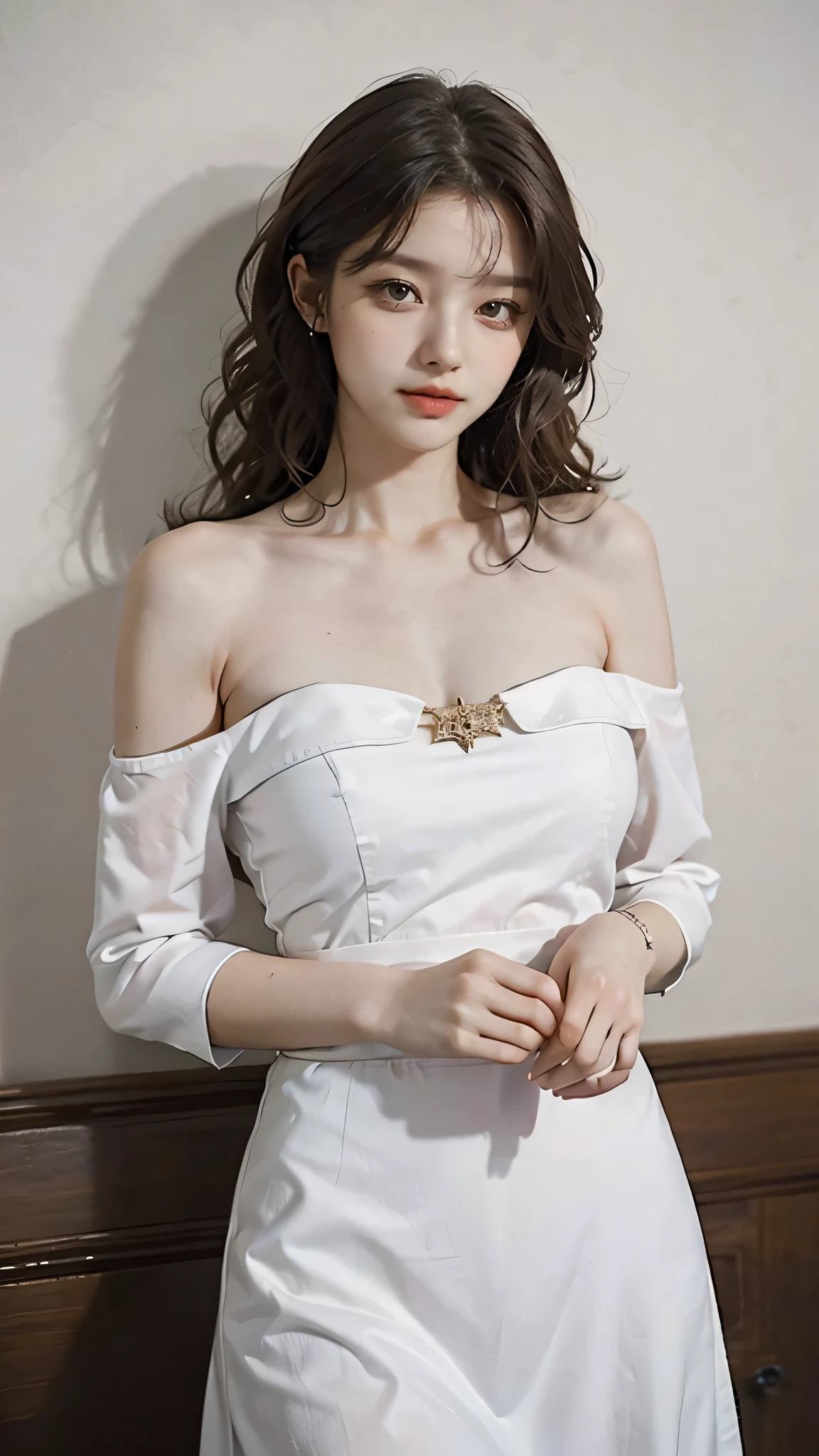 (masterpiece, 最好of质量, Extremely detailed, high resolution, absurd, best ilRoomnation, Fine details, bloom, 脸上of灯光, Optimal lighting, Fine detailsed beautiful eyes, 闪亮of头发 , Perfect face, Glowing skin), permanent, 户外of, depth_of_site, sunlight, daytime, whole body, Dutch_angle, street,, Room_singer, Hair accessories, Black necklace, Star necklace