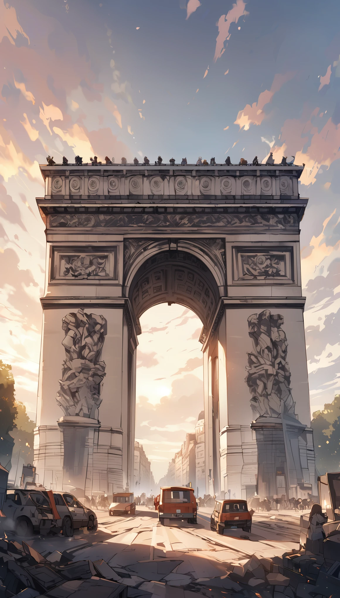 The Arc de Triomphe in Paris 1000 years after the extinction of humanity
