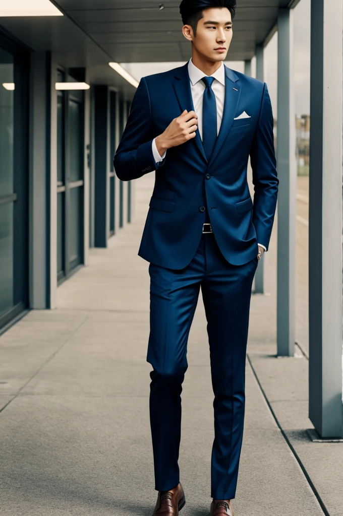 167cm tall man wearing a suit