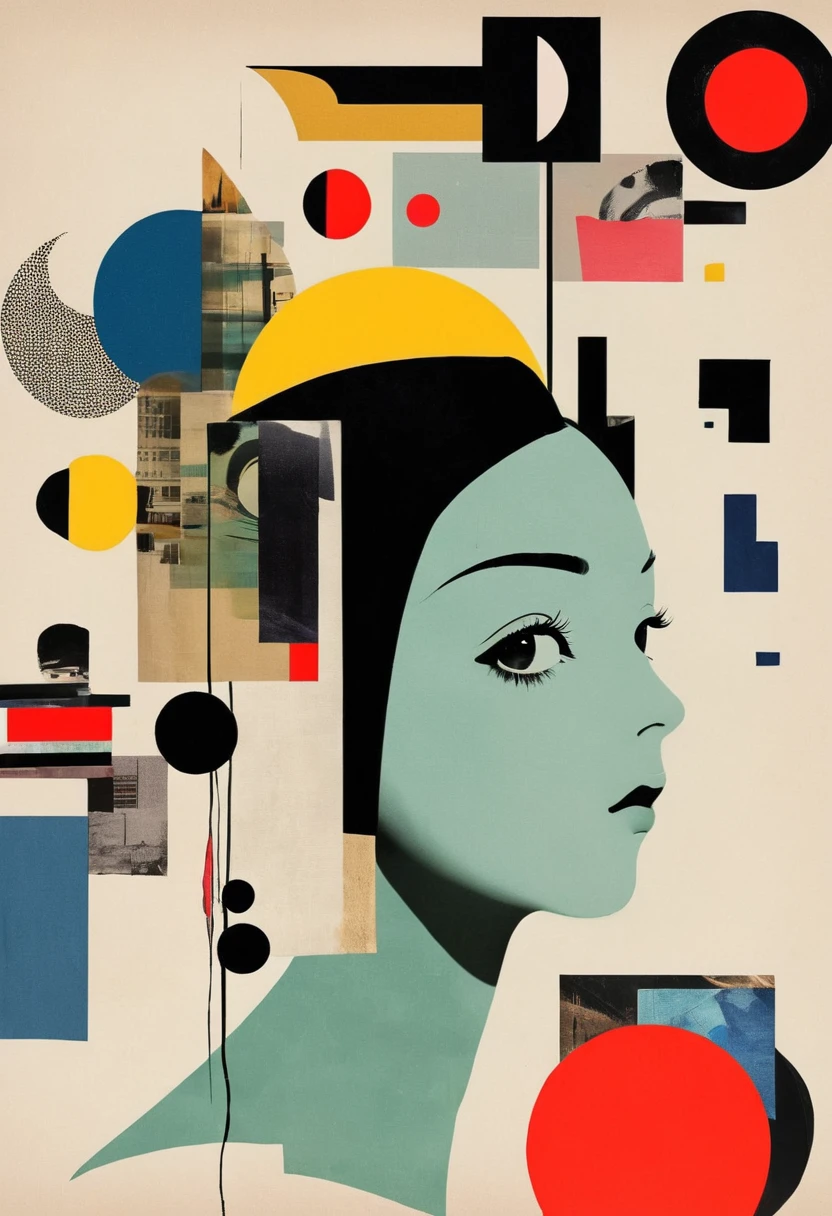 Montage Art Creation。Minimalism,abstract,Modernist Dada Collage