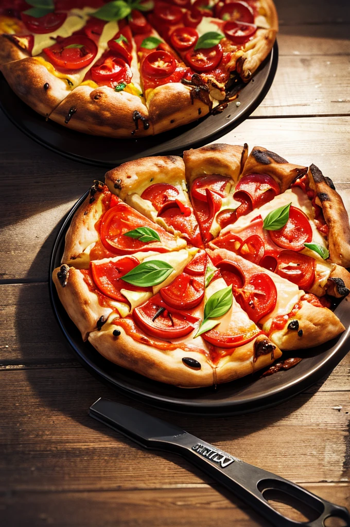 Juicy crumbling pizza, delicious, hot, promotional photo, Intricate details, High resolution, Cinematic, Adobe Lightroom, Very detailed