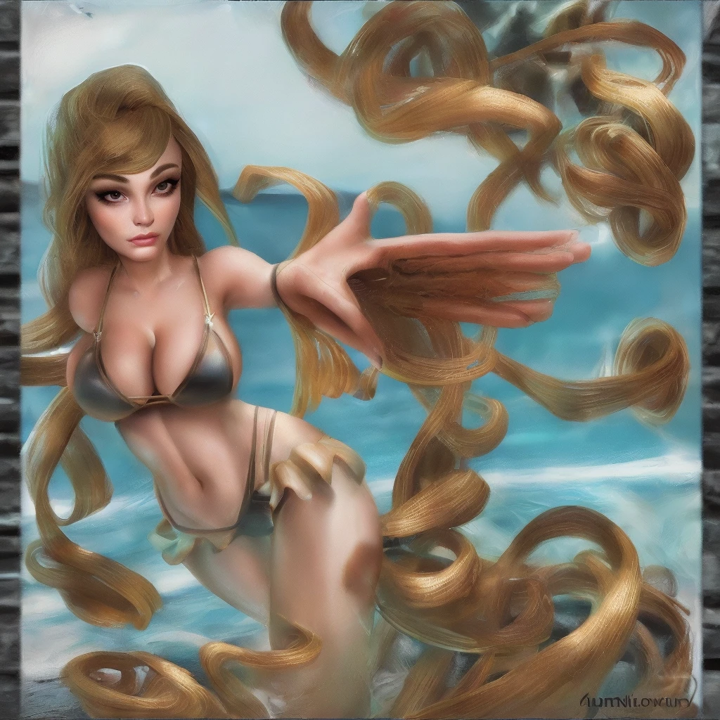 subjective,Being stared at by a beautiful woman in a swimsuit,realistic image quality,Her big breasts emphasize her cleavage,Open your arms and beg me for a hug.
