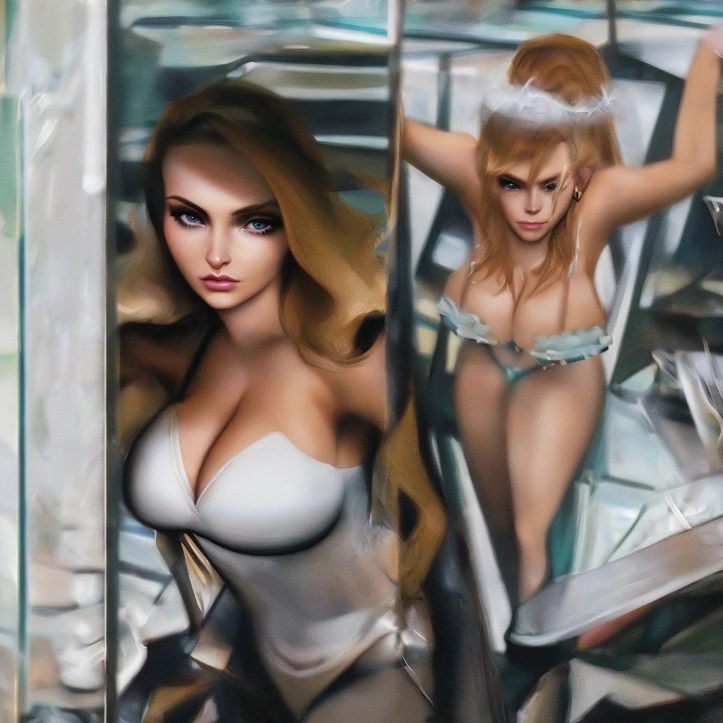 subjective,Being stared at by a beautiful woman in a swimsuit,realistic image quality,Her big breasts emphasize her cleavage,Open your arms and beg me for a hug.