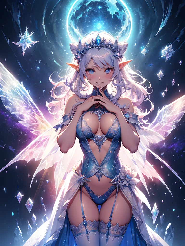 最high quality、最high quality、1 woman elf、Succubus、Stand against a wall(( cowboy shot ))((full body stocking))'((see-through body stocking))、Lots of giant snowflakes、Beautiful eyes、tears、Raise your arms behind your head、Beautiful decoration、、Ice tiara、Beautiful galactic light、A world made of ice、最high quality , Fractal Art.Ice Throne、ice World、Bikini、beautiful big ass、 ((Laugh beautifully、))((Glowing ice ))SMqueen、Beautiful face、orgasm、Ecstasy、Beautifully decorated stockings、Devil's World、Ice crystals、Crystal of snow、Ice wall、ice World、Bigger on the front、 Beautiful shine,High-definition depiction, Realistic, 8K, Unity, Beautiful thighs,,Giant Devil's Wings、Rainbow-colored wings、、 light smile, Beautifully and vividly drawn, , beautiful beautiful透き通る肌、The magic of shining beautiful decoration、Giant horns、 demon king、、Beautiful decorationの角、 , beautiful、 Romanticism,mosquito。 The most beautiful form of chaos, Mr..々 Intertwined flowers, P article,Magical gentle light,smile,,image quality、masterpiece、Beautiful face、Super beautiful elf woman((Big breasted 22 year old office lady、Bust 120,Beautiful long ironed hair、Silver Hair、height: 165cm。、Esbian、、high quality、、Visual Arts、最high quality、1 woman elf NP: Worst quality ,beautiful Fractal Art 、、、light、Beautiful radiance,High-definition depiction, Realistic, 8K, Unity, , light smile, Beautifully and vividly drawn, , Beautiful, beautiful, clear skin、 Countless rays of light pouring down, Swirling Light, big background, , Intense light is emitted from the magic circle in front of the girl. Romanticism,Cowboy Shot: 最high quality