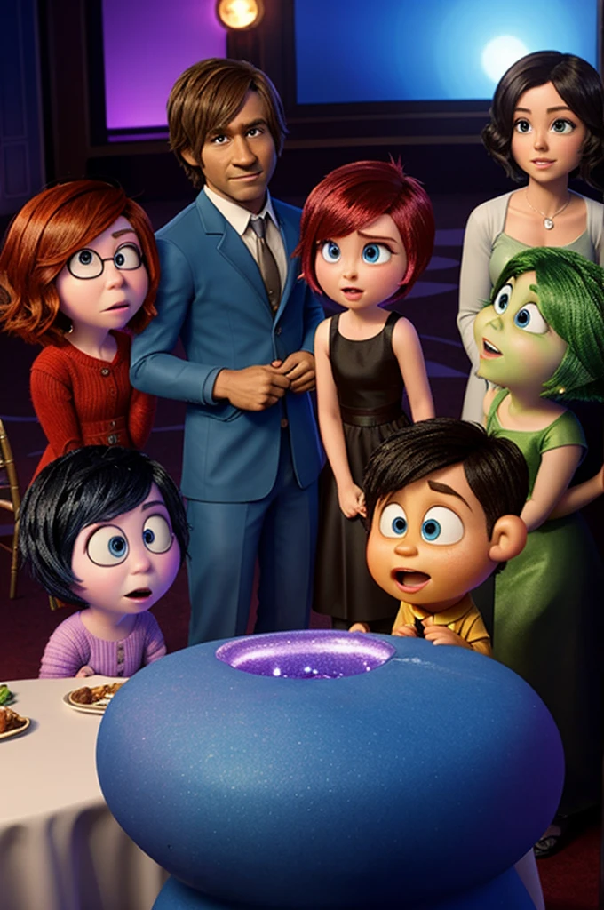 The characters of the movie "Inside Out 2" at a gala event for the "Men" version