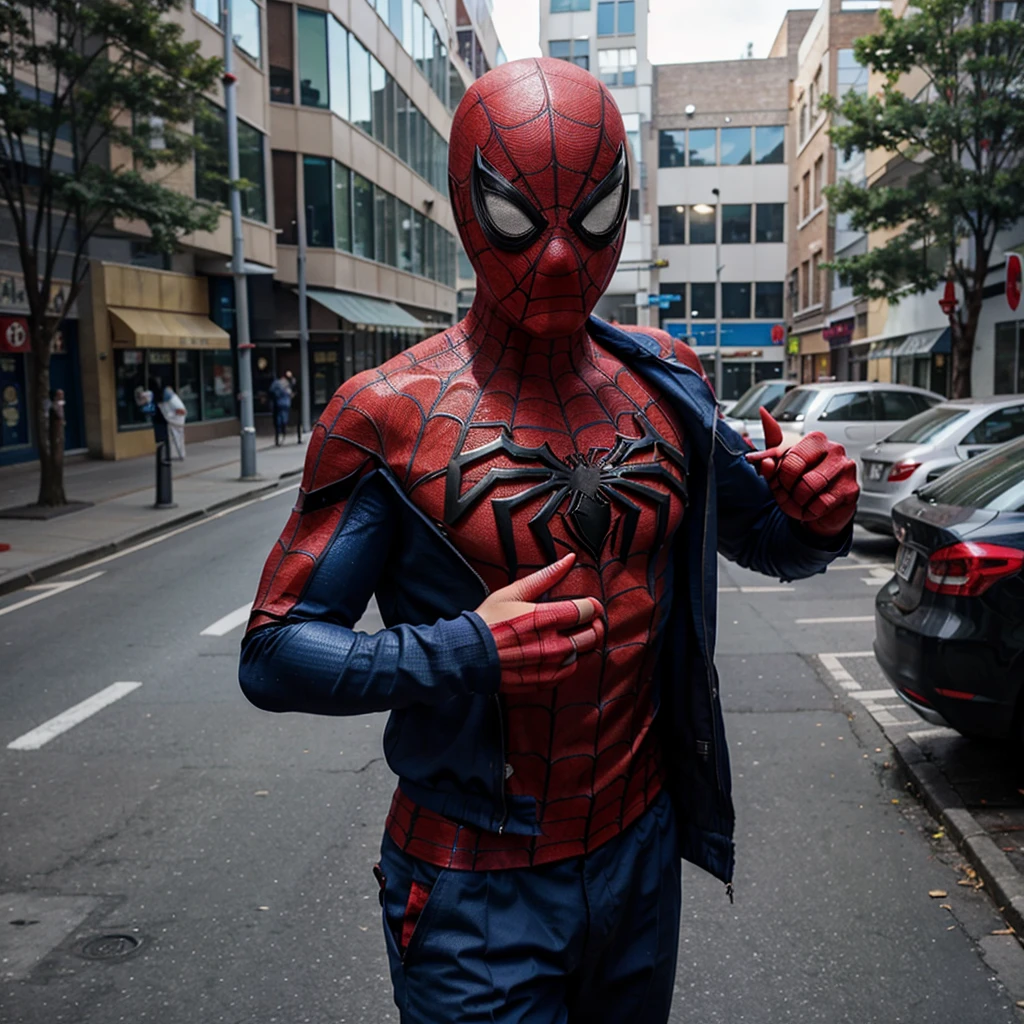 Spiderman going to school