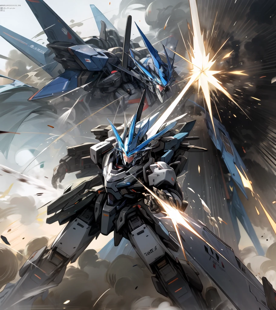 (Two mechs are fighting)、Air Combat、during war、Wounded