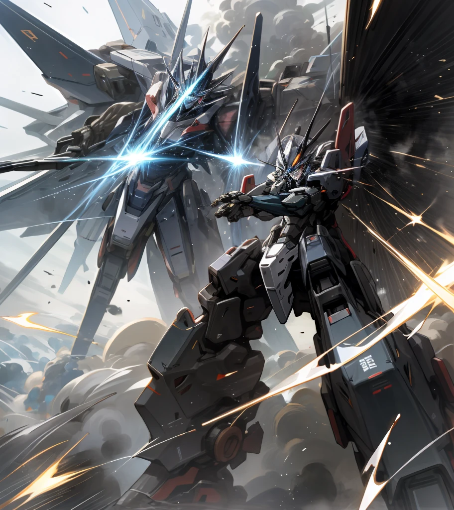 (Two mechs are fighting)、Air Combat、during war、Wounded