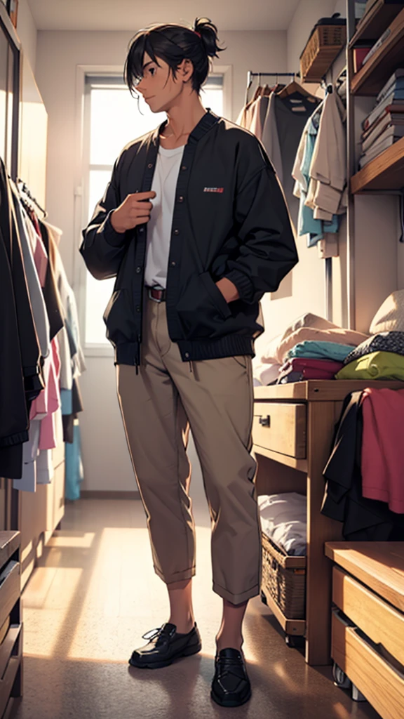 A working adult who gets up in the morning and immediately changes his/her clothes