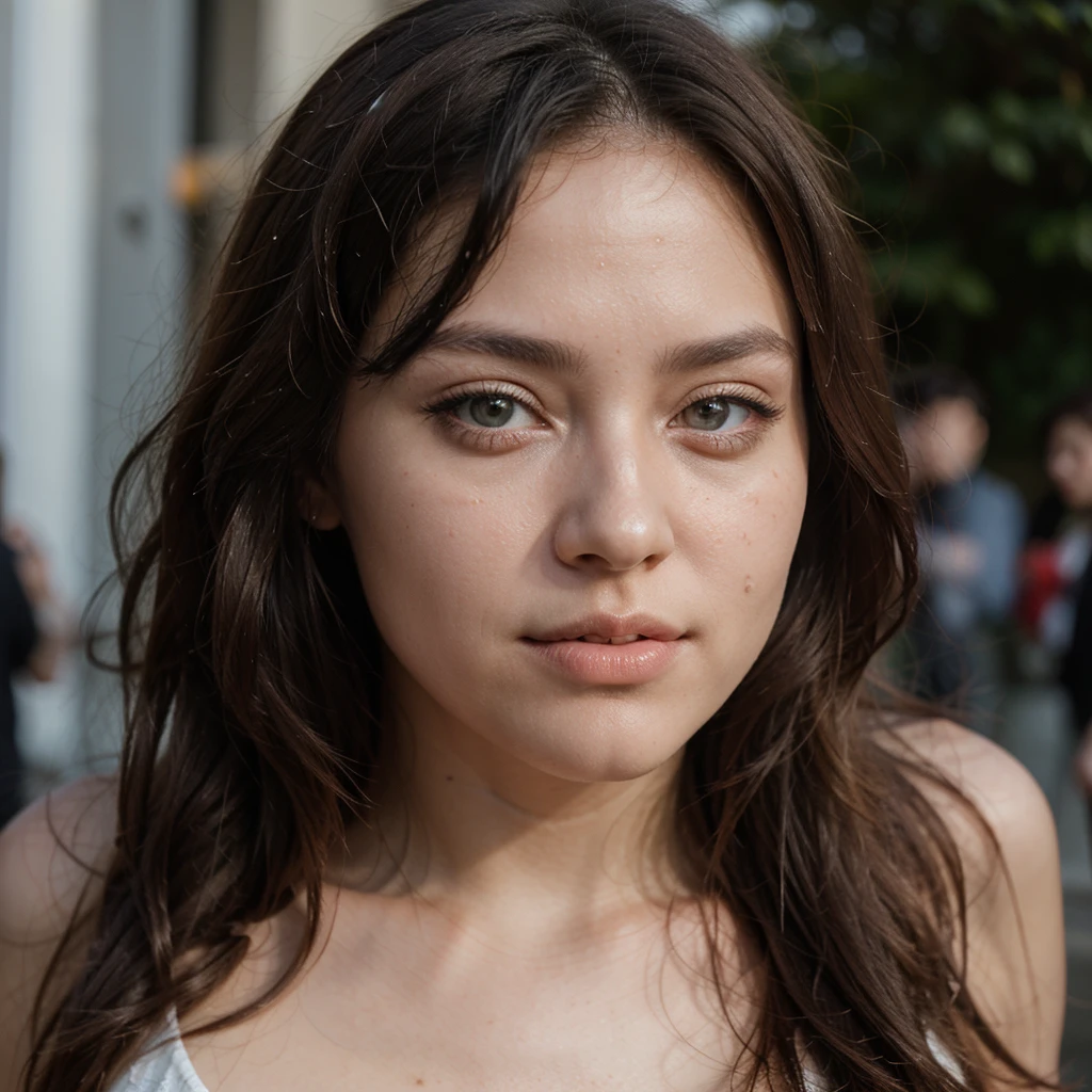 (in 8k, Photo brute, best quality, ​masterpiece:1.2), fille , 20 ans, visage, a beauty, Korean Asian, caramel layered hair color, Longhaire, (wavy hair), aspect jeune, visage fin, très jolie visage, very sexy, visage de mannequin, Very attractive, refined face, sexual, regarder le spectateur, blazers, aspect professionnel, (La plus haute qualité, 16K, masterpiece: 1.3), Biologically correct human, reference, detailed faces, Detailed lips, detailed eyes, yeux scintillants, realistic students, Pupilles claires, Outside, emplacement, elegance, light on the face, lumière d'ambiance, backlight, summer, cinematic aspect, profondeurs de champ profondes, blurred background