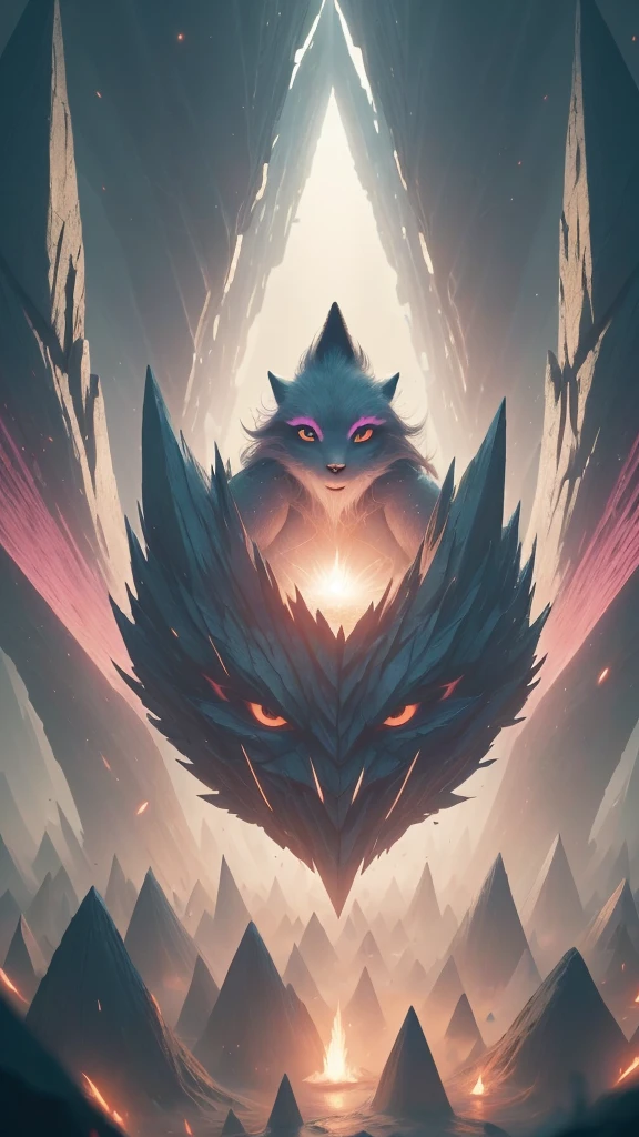 1girl,Solo, Happy smiling official art, Unity 8k wallpaper, Ultra detailed, Beautiful and aesthetic, Beautiful, Masterpiece, Best quality, Kitsune witch, kitsune mask, Pink and white haori jacket, Foxfire spell, The fox is familiar, Transformation,Depth of field,