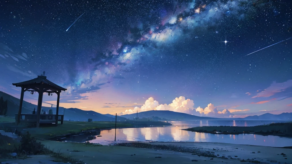 ((Highest quality)), ((masterpiece)), (detailed),Starry Night Tranquility