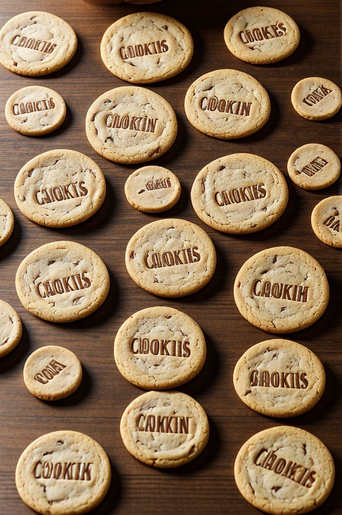 I want a label for a cookie wrapper that is 7 cm long and 5 cm wide., the name of the cookies is: Letters.
Be as creative as possible