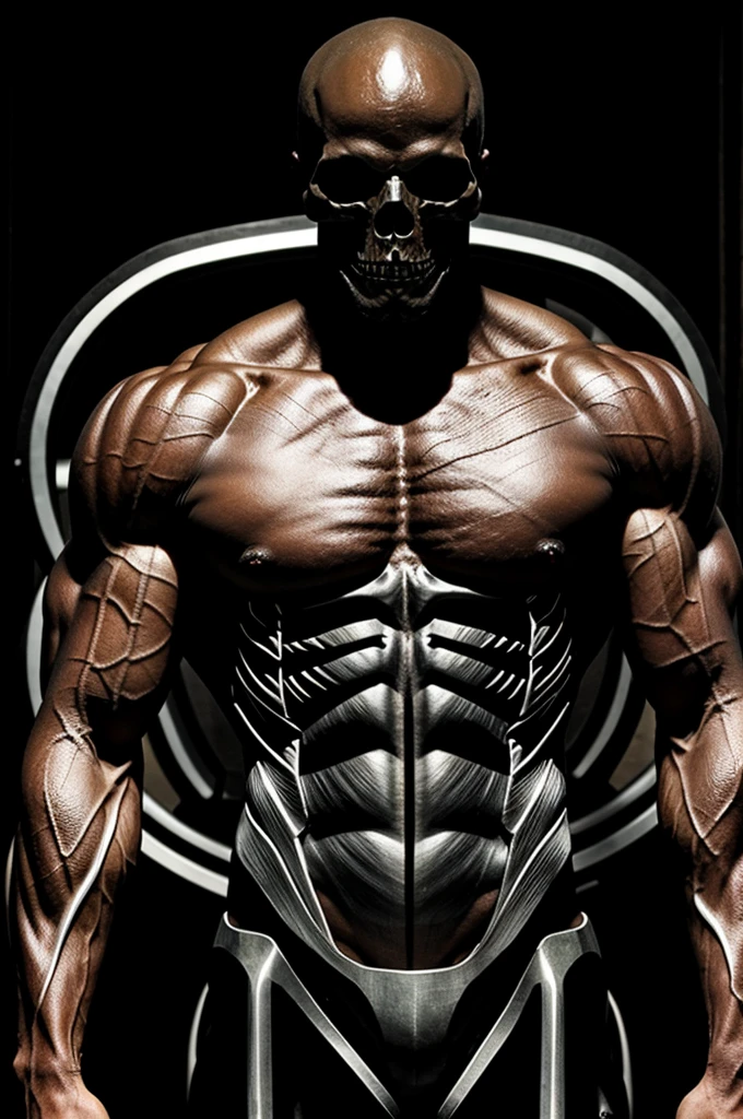 Black skeleton with muscles