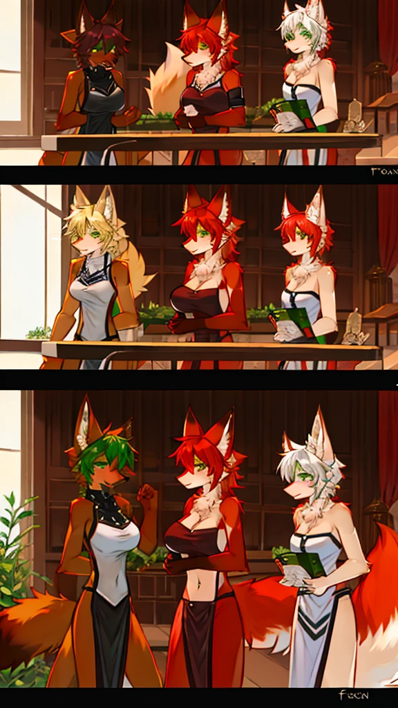 Drawing of two red foxes,They have green eyes and tails., furaffinity Ferson, Ferson!!!!, female Ferson, Suitable for whole body, furry Ferson, Adaptable personality, Ferson commission, Universal furry style, furaffity, gorgeous werefox Ferson, Reference table, Fluffy with a tail, wolf Ferson, Anthropomorphic fox