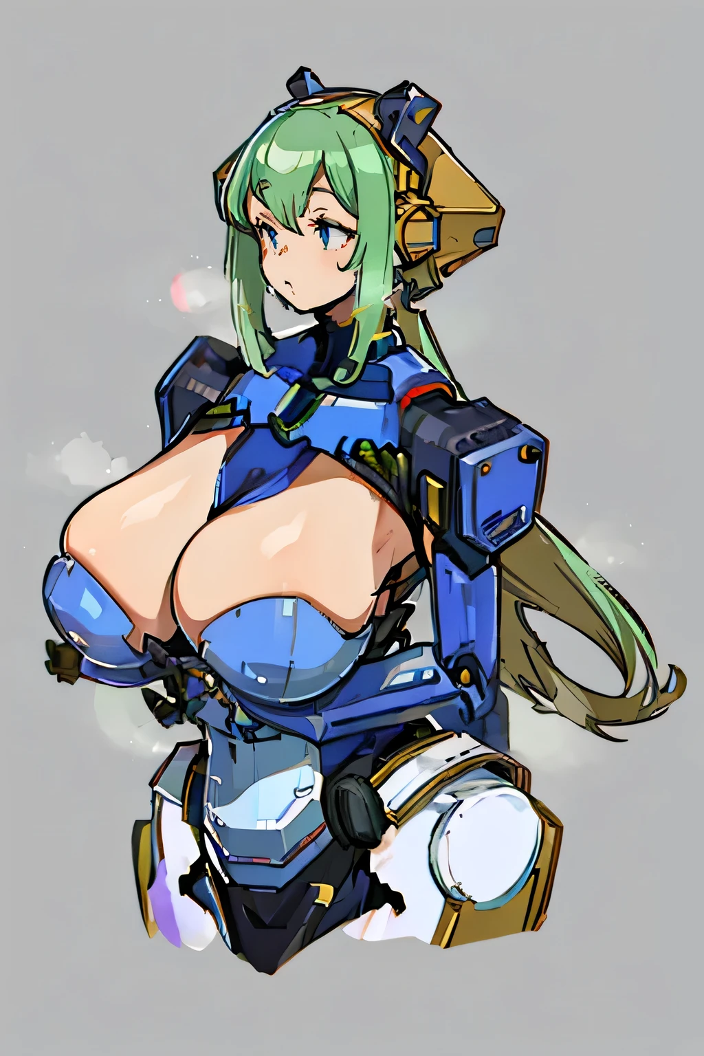 robot woman, humanoid robot, robot joints, (huge breasts)
