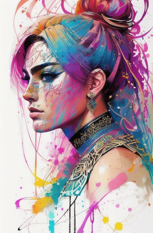 strong warrior princess, centred, chave visual, intricate, highy detailed, breathtaking beauty, precise lineart, Vibrant, comprehensive cinematic, Carne Griffiths, Conrado Roset, (the most beautiful portrait in the world:1.5)