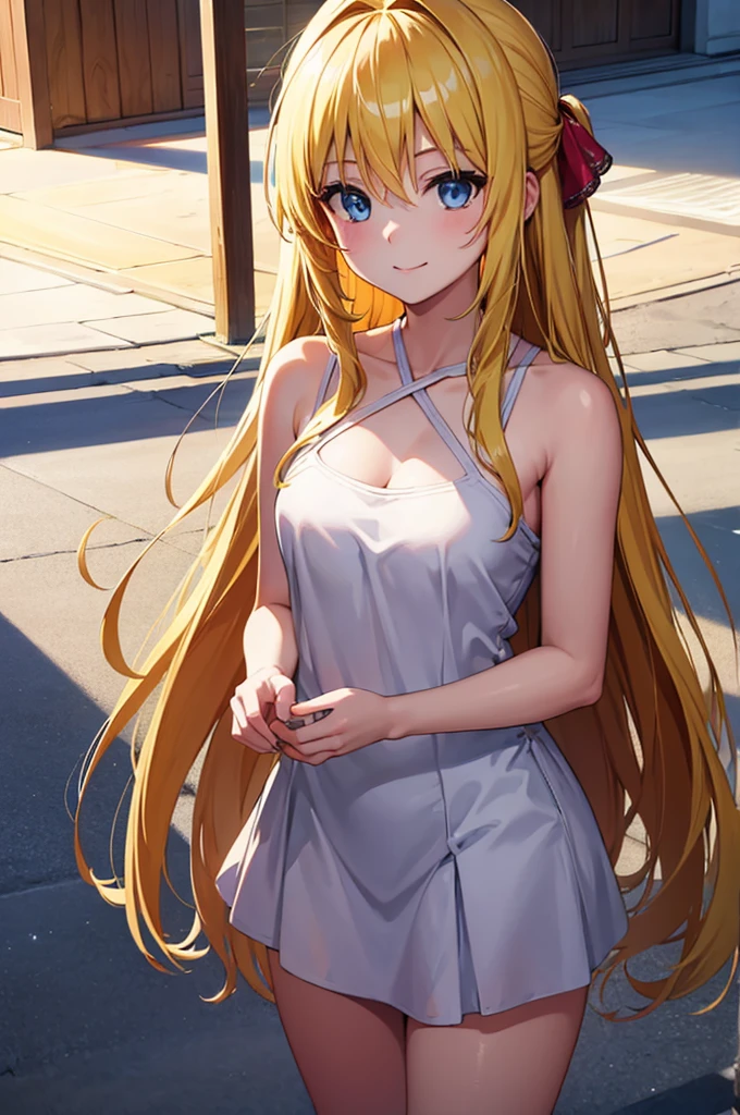 (masterpiece:1.3), (best quality:1.1), (8k, ultra detailed, ultra high res:1.2), ((anime style)), perfect 5 fingers, perfect anatomy,
1girl,
BREAK long hair, wavy hair,
(blonde hair),
(blue eyes),
medium breasts, camisole, (Sequins:1.1),
BREAK smile,
looking up,
cowboy shot,
standing,
white background,