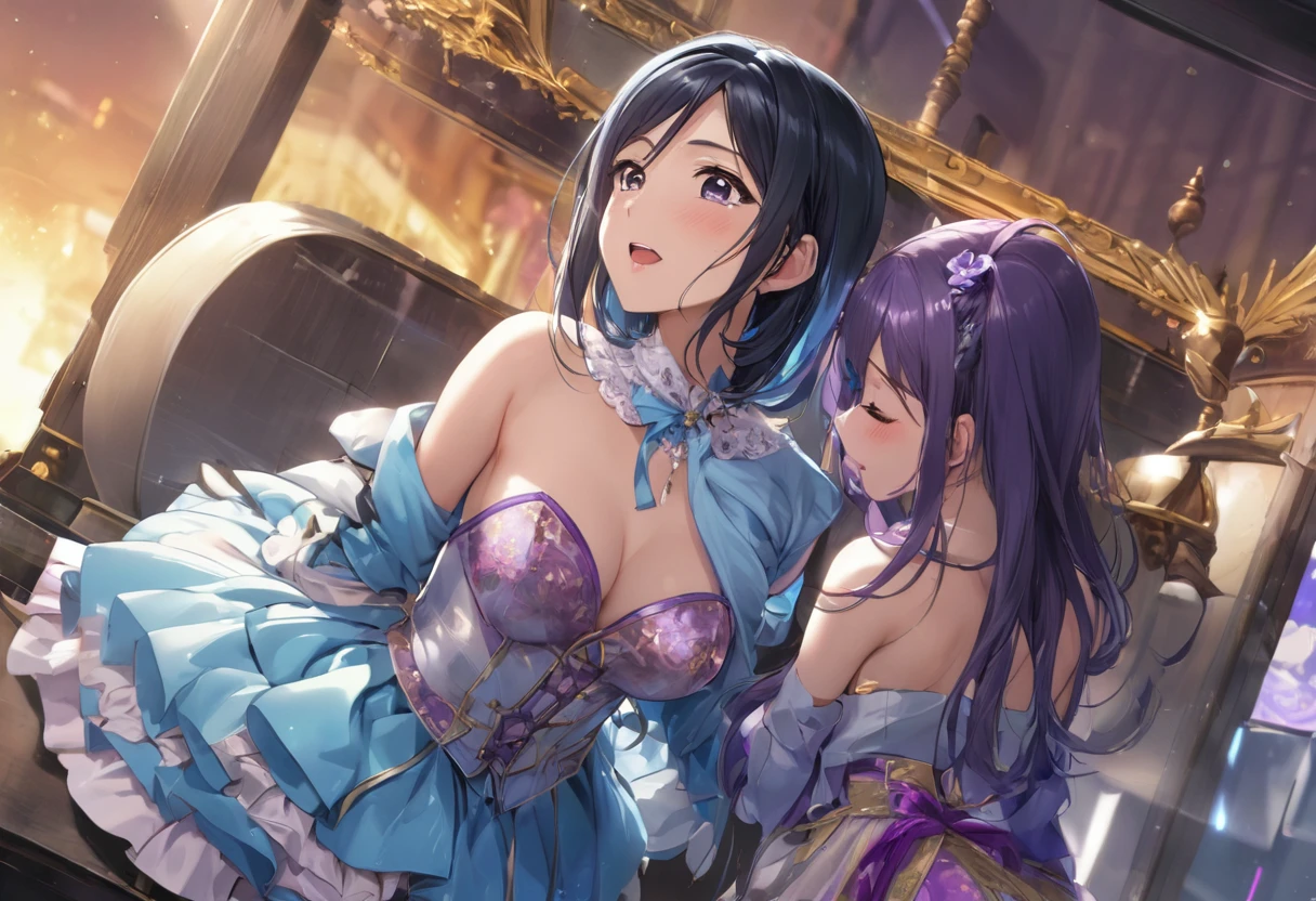 Love Live adult Kanan Matsuura, masterpiece, highest quality, gloss, fantastic background, attire randum, desire