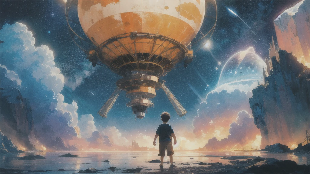 Summer vacation, Secret Base, Absurd, High resolution, Super detailed, (1 little boy:1.3),
Break Lomography, Analogue photography, Vibrant colors, Soft Focus, Light leakage, Dreamy atmosphere, Experimental charm, Nostalgic Charm BREAK Color Field Painting, large colored bands, abstract expressionism, Bold colors, Emotional impact, Atmospheric Depth, Minimalist Approach BREAK
, Space Exploration, Celestial Bodies, Astronomical phenomena, Scientific discoveries, otherworldly wonders