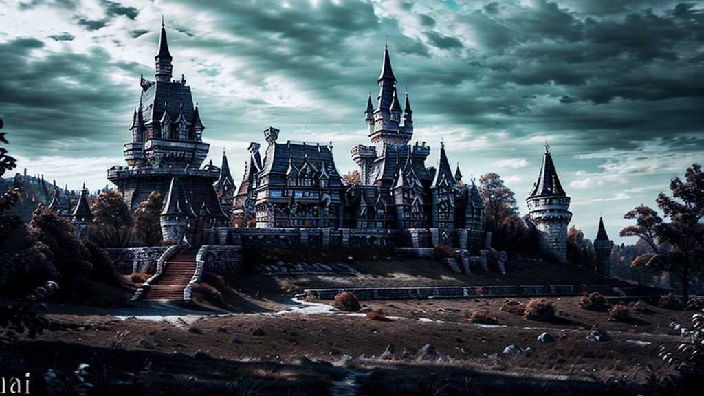 dracula's castle, best quality, ultra realistic