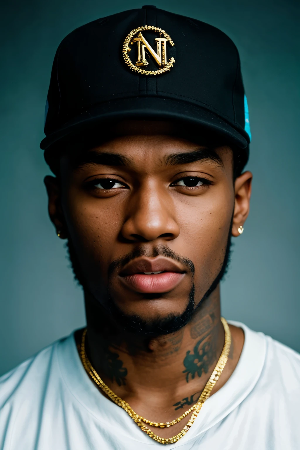 Young nipsey hustle mixed face with 50 cent with tiffany blue diamonds in their jewelry , 4:3, photo 18k resolution hash flash lighting, shot on ALEXA 65, Velvia 100 , underexposed, Voigtlnder Nokton 50mm f1.1, in the style of Martin Nikon Z 8 with Zoom Lens | with 24-120mm