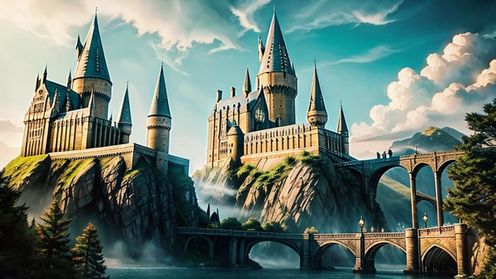 Warm, realistic illustrations,Hogwarts Castle,beautiful,bright,morning焼け,morning,Fantasy,Fantasy,nostalgic,haze,Reminiscing on the greatness of the Harry Potter films,nostalgic
《Harry Potter Movie World》
hogwarts legacy