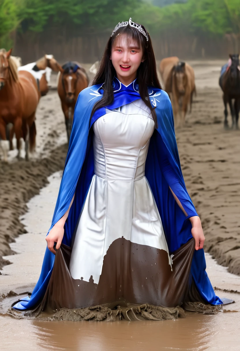 Down the muddy pit,Neighing Horse,(((masterpiece))),(((Highest quality))),((Tabletop:1.4, Highest quality)), (Genuineな写真:1.4), Blue Haori,get caught in a net,Severe,Wearing a cape,cute,
((1 muddy girl knight)),Rodeo,Desperate,Don'don't make eye contact,Round face,Surprised face,panic,tragedy,Red Cape,
(超High resolution:1.2), wonderful, Very detailed CG Unity 8k wallpaper, Very detailed, High resolution,draft horse ridden by japanese cute girl is in heart,tight,Muddy place,beauty,The horse neighs,鎧を着たtragedyの女騎士,sink,In the mud,plump,
Cold Light, Beautiful detailed girl, Droopy eyes,Very detailedな目と顔, Beautiful and exquisite nose, Beautiful and exquisite, The prancing horse on which the girl was riding、Horse and girl stuck in deep muddy pit。:10.0 , Horse falls ,He looks distressed ,Surprised face:2.0,Genuine,Anatomically correct