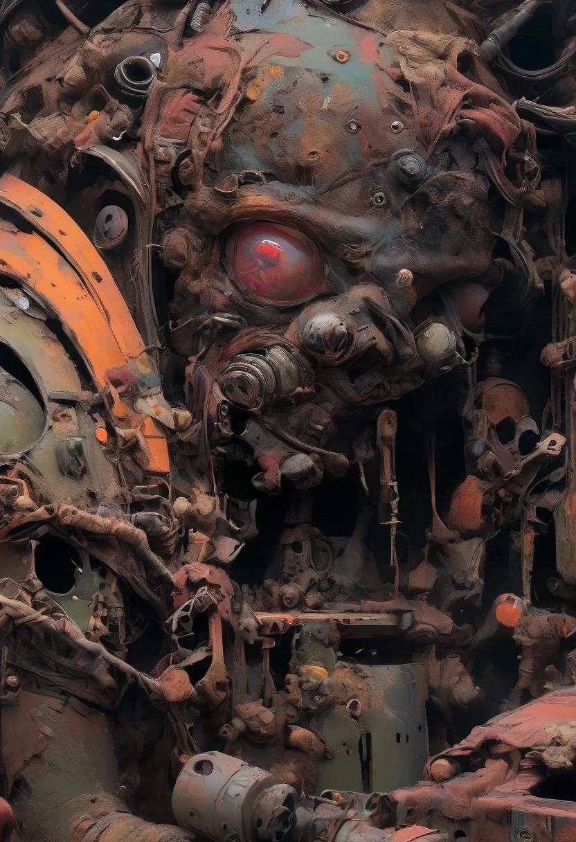 [object Object], post-apocalyptic wasteland, color, close up view of a scavenger lost inside a derelict space station