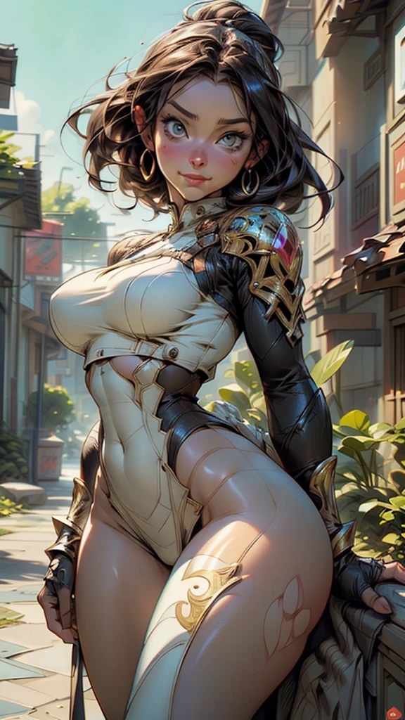 mdjrny-v4 style portrait of a female leprechaun, voluptuous, gorgeous detailed face, mischievous smirk, ample hips, insanely detailed accentuated big booty, mature, great aesthetics, perfect anatomy, well proportioned body, intricate, elegant, highly detailed, digital painting, artstation, concept art, smooth, sharp focus, illustration, art by artgerm and Greg Rutkowski and alphonse mucha, 8k, High-quality, insanely detailed,