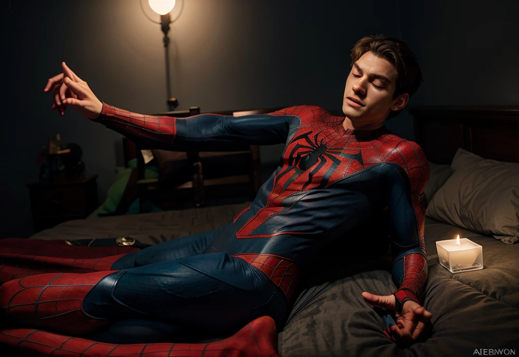 Spiderman going to sleep