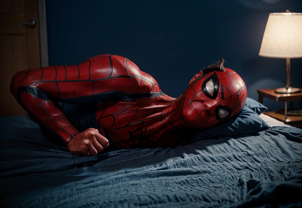 Spiderman going to sleep 