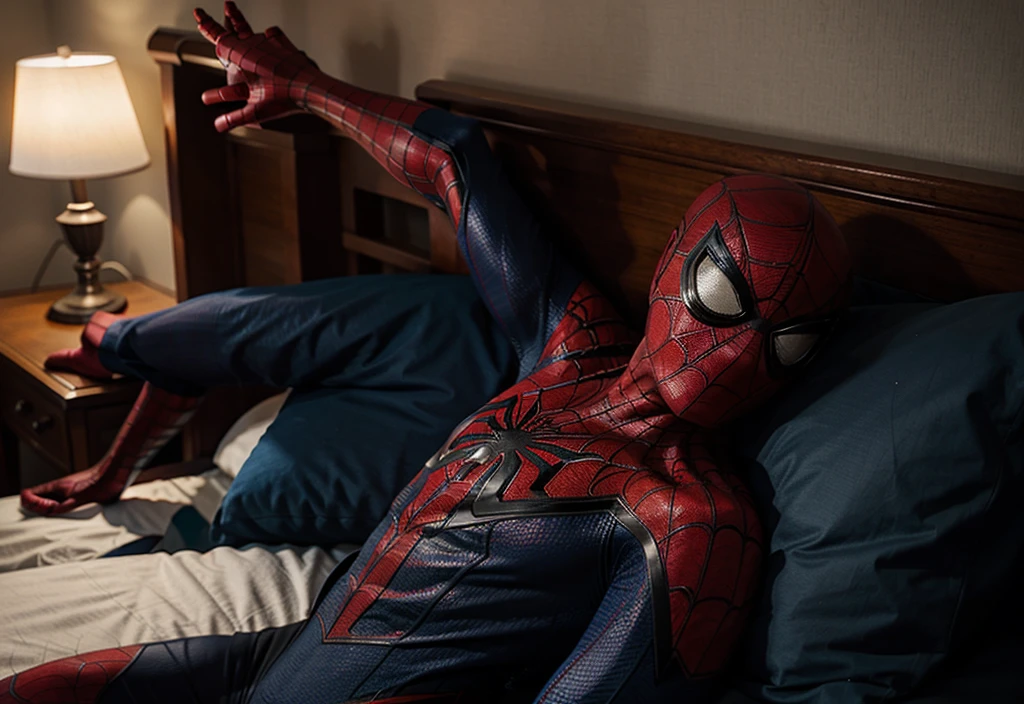 Spiderman going to sleep 