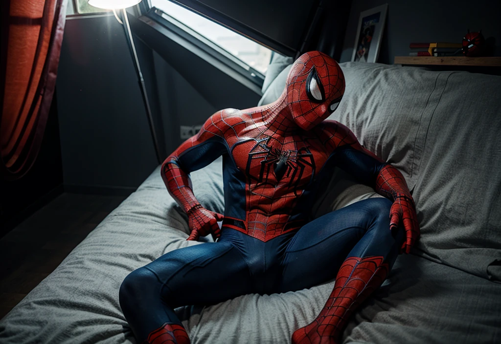 Spiderman going to sleep
