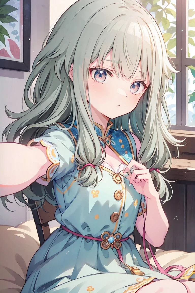 masterpiece、Best image quality、(Front facing)、good feeling、smile,Face the camera、Fluffy hair、Delicate eyes、smile、愛らしい満面のsmile, 最high quality、girl、Looks 20 years old、1 person、masterpiece, Most detailed, high quality、Shiny Hair、Very fine and beautiful bright eyeedium chest、nose blush、Very detailed, clear and beautiful face, Awards, (Anatomically correct)、Reach out、The whole body is visible,View from above,Face Focus