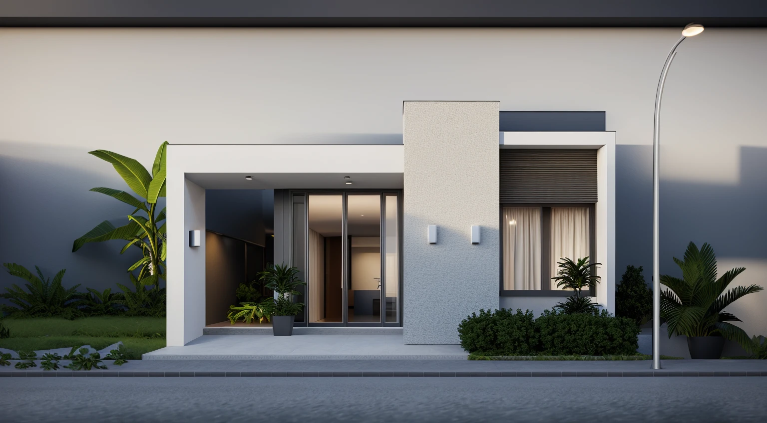 Raw photo,Masterpiece, high quality, best quality, authentic, super detail, outdoor, exterior , ((modern house :1.3)), modern style, daylight, (WHITE WALL),luxury, 8k