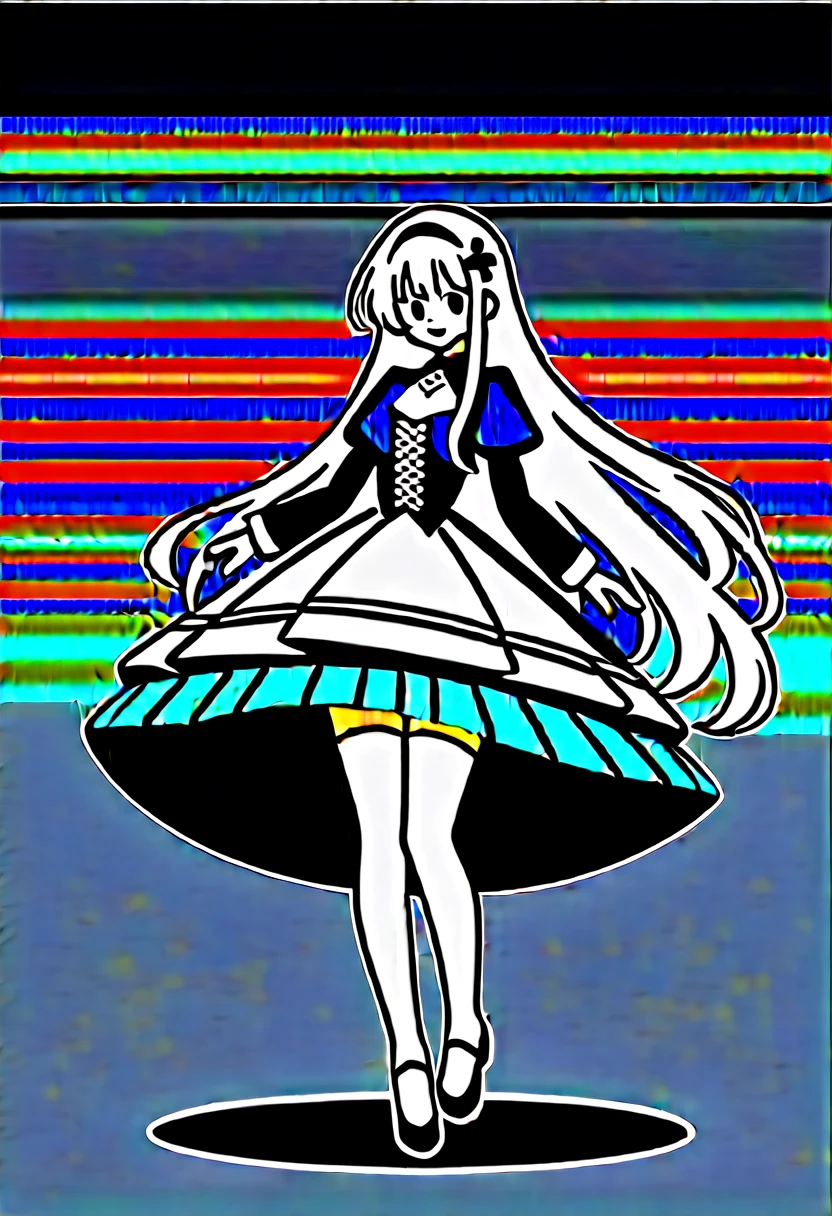 masterpiece, top-quality, ​masterpiece, top-quality,ighly detailed,{top-quality}, {{​masterpiece}}, {hight resolution},original, {extremely delicate and beautiful},​masterpiece, top-quality,ighly detailed,{top-quality},white hair, gothic lolita, full body, standing, white thighhighs, short dress, black dress,