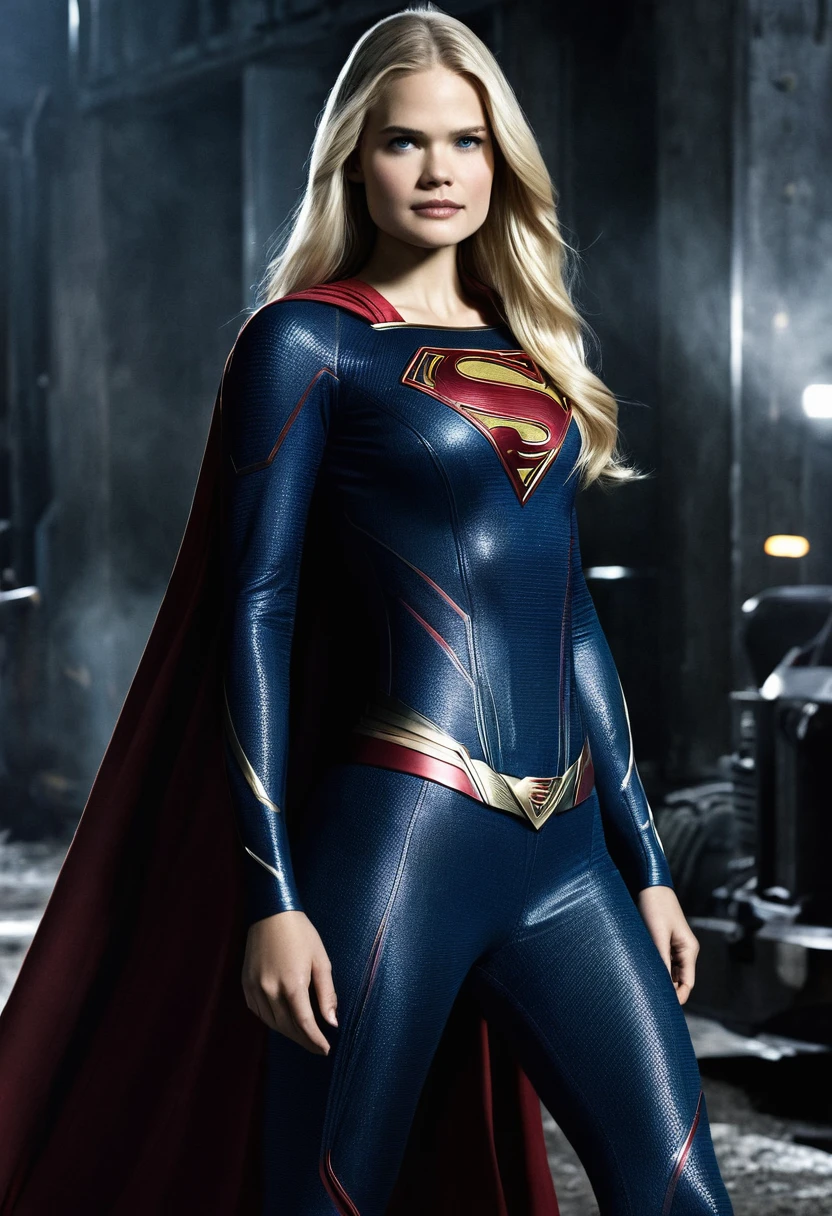 (((Gabriella Wilde under the mantle of the Kryptonian Kara zor-The alias Supergirl Suit Man Of Steel Movie front images color images Splash Front Images Suit Man Of Steel Movie))),(((long blonde hair))),(((Gabriella Wilde Supergirl )))